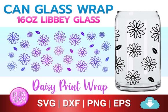 Daisy Can Glass Wrap, Beer Can Svg
