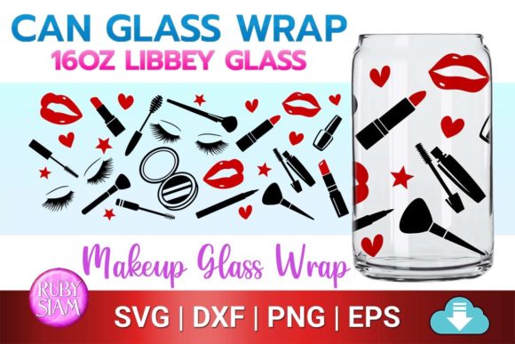 Makeup Print Wrap, Beer Can Glass Svg