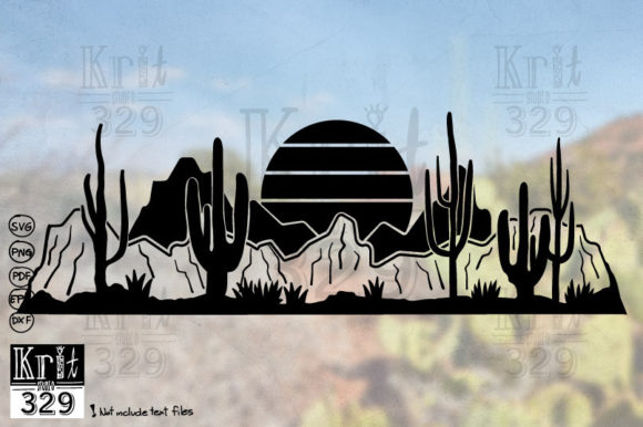 Southwest Desert Landscape Cactus SVG