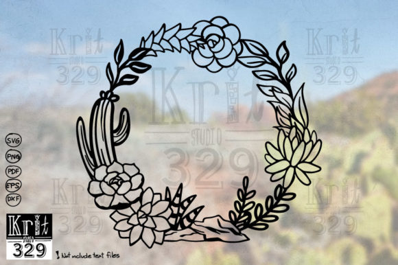 Succulent Cricle Frame SVG Decal