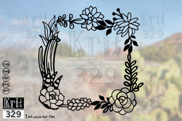 Succulent Square Frame SVG Decal