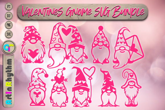 Valentines Gnome Svg Bundle, Heart Love